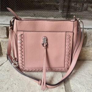 Brighton Interlok Astrid Leather Organizer Bag in Pink Sand
